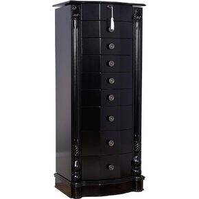 Louisa Locking Jewelry Armoire, Black