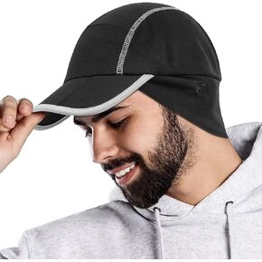 قبعة كروية من الصوف من GADIEMKENSD مع جهاز تدفئة للأذن منسدلة، حافة قابلة للطي، قبعة شتوية عاكسة للجنسين in Kuwait