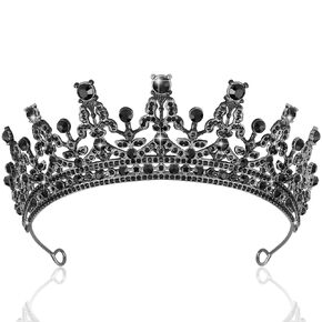TOBATOBA Red Tiara Red Crown Queen of Hearts Crown, Gothic Red Crown Princess Tiara for Bride, Queen of Hearts Costume Women, Crystal Wedding Tiara for Women, Quinceanera Birthday Pageant Halloween