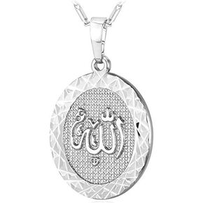 U7 الرجال النساء 18K الذهب / البلاتين مطلي المجوهرات الإسلامية الإسلامية البيضاوي الله قلادة قلادة