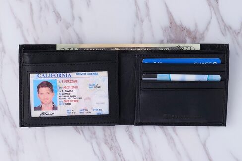 Alpine Swiss Mens Passcase Bifold Wallet Genuine Leather Comes in Gift Bag in Saudi Arabia