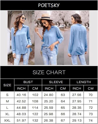بلوزة نسائية صيفية قصيرة/طويلة الأكمام من Poetsky بأزرار سفلية فضفاضة كاجوال برقبة على شكل حرف V in Kuwait