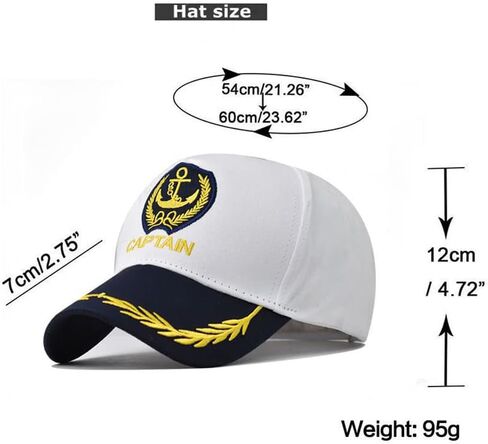 GUDVES الكابتن قبعة قبعات البيسبول البحرية البحرية بحار البحرية القبعات، قابل للتعديل الكابتن القوارب قبعات البيسبول in Kuwait