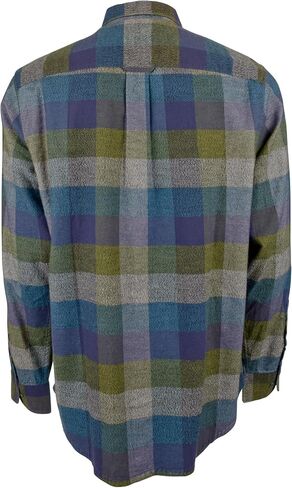 Tommy Bahama Men's Canyon Beach Bonfire Check Flannel Long Sleeve Shirt (Burnt Olive, Large Tall) in Saudi Arabia