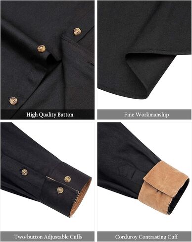 Alimens & Gentle Men's Long Sleeve Regular Fit Casual Button Down Shirt in Kuwait