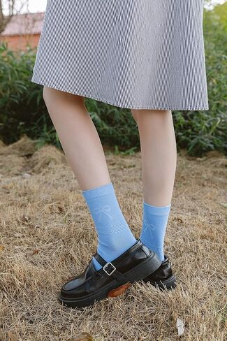 جوارب قطنية للسيدات من SRYL حتى الكاحل، جوارب كاجوال أنيقة من القطن الممشط بلون سادة in Kuwait