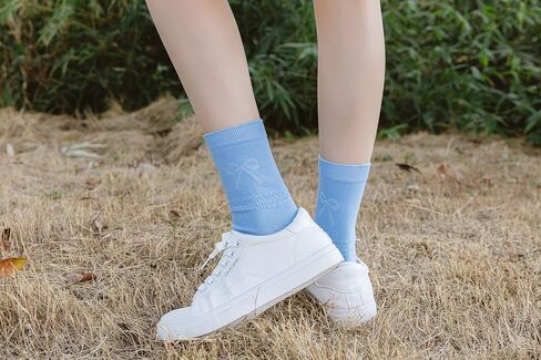 جوارب قطنية للسيدات من SRYL حتى الكاحل، جوارب كاجوال أنيقة من القطن الممشط بلون سادة in Kuwait