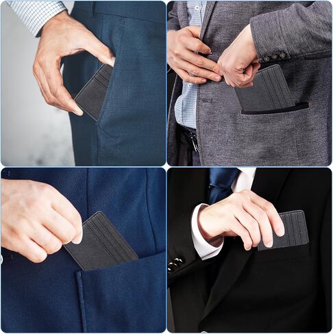 simarro RFID محفظة حامل بطاقات الائتمان، جلد البولي يوريثان فائق النحافة حامل بطاقات البنك، حقيبة بطاقات محمولة مبتكرة، حافظة بطاقات الائتمان البسيطة، حامل بطاقات الهوية للرجال والنساء (بني) in Saudi Arabia
