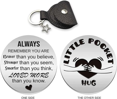 RYOTKIK Always Remember You are Braver Inspirational Pocket Hug Stainless Steel Double Sided Token Gift, Long Distance Relationship Keepsake, Gift for Friends, Daughter, Son and Loved Ones in Kuwait