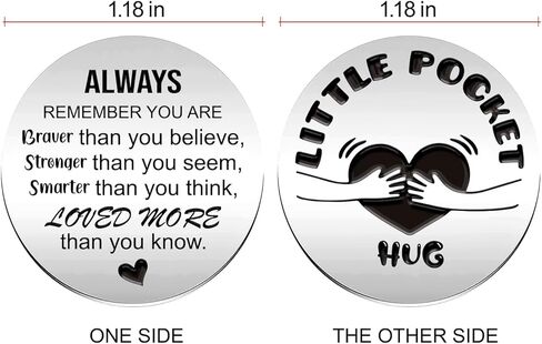 RYOTKIK Always Remember You are Braver Inspirational Pocket Hug Stainless Steel Double Sided Token Gift, Long Distance Relationship Keepsake, Gift for Friends, Daughter, Son and Loved Ones in Kuwait