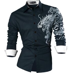 Sportrendy Men's Slim Fit Long Sleeves Casual Button Down Dress Shirts JZS041