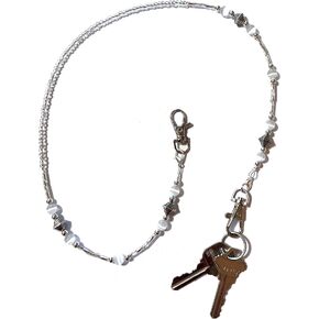 Hidden Hollow Beads Key Keeper 24" Womens Beaded Hand Strap Chain Finder Organizer Reel Purse Lanyard Holder Anti-Lost Ring