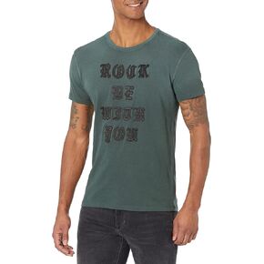 John Varvatos Men's Ss Raw Edge Tee-Rock Be with You in Kuwait