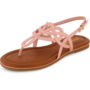 CUSHIONAIRE Women's Judit flat sandal +Comfort Foam, Wide Widths Available