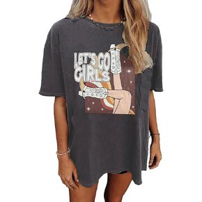 Retro Oversized Shirt Women Western Cowgirls Graphic Tshirts Country Music Tee Bridal Vacation Oversized Top