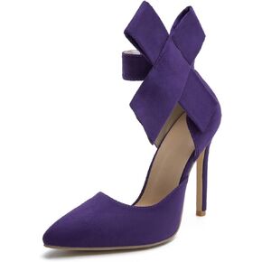 fereshte Women's Bowknot Pumps D'Orsay Pointy Toe Stiletto High Heel Dress Shoes