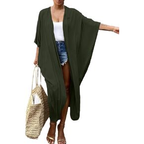Youuxooa Rayon Beach Kimono Coverups for Women Long Bathing Suit Cover Up Flowy Beachwear Cardigan