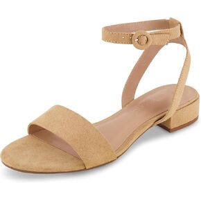 CUSHIONAIRE Women's Nila one band low block heel sandal +Wide Widths Available, Nude 7 W