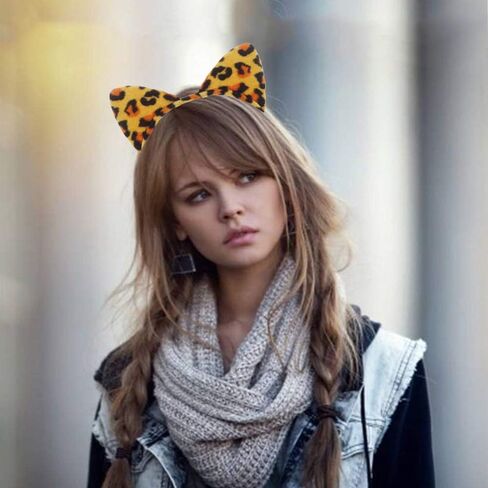 CBLUO Halloween Cat Ears Headband Kitty Bow Tie Tail Women Cat Hair Hoops Kitten Hair Bands Headpiece Hairband Christmas Birthday Party Decoration Cosplay Costume Handmade Hair Accessories Tiger in Kuwait