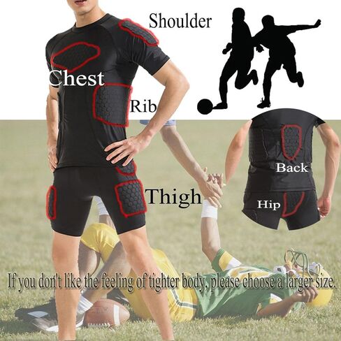 Men's Padded Football Girdle Compression 5-Pads Integrated Football Pads with Hip Tail Thigh Protector for Football Baseball in Saudi Arabia