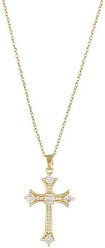 Andtry Gold/Silver Cross Necklacefor Women Men, Cross with Cubic Zirconia Necklaces Jewelry, Birthday Christmas Gifts in Kuwait