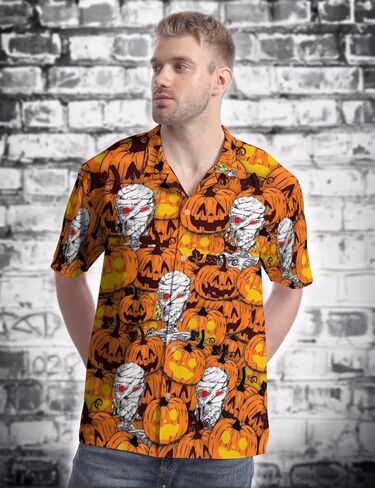 KYBATE الرجال عادية زر أسفل القمصان قصيرة الأكمام قميص هاواي صيفي للرجال الصيف الشاطئ قمصان مضحك قمصان الحفلات in Kuwait