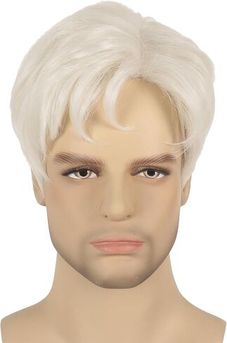 Luvfamday Short Blonde Wig Pink Blue Highlight Spiky Wig Short Straight Fluffy Wig Cosplay Costume Wigs Halloween Party Favors Women Men 2023 in Kuwait