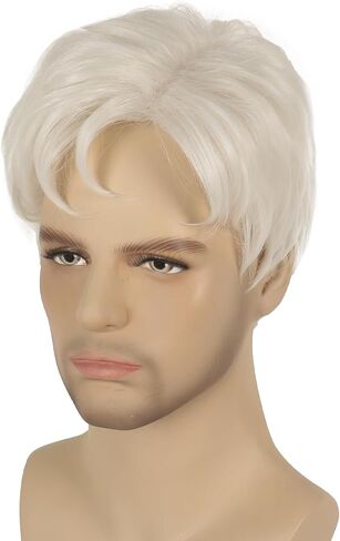 Luvfamday Short Blonde Wig Pink Blue Highlight Spiky Wig Short Straight Fluffy Wig Cosplay Costume Wigs Halloween Party Favors Women Men 2023 in Kuwait