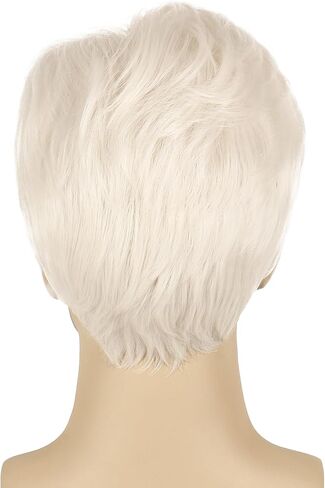 Luvfamday Short Blonde Wig Pink Blue Highlight Spiky Wig Short Straight Fluffy Wig Cosplay Costume Wigs Halloween Party Favors Women Men 2023 in Kuwait