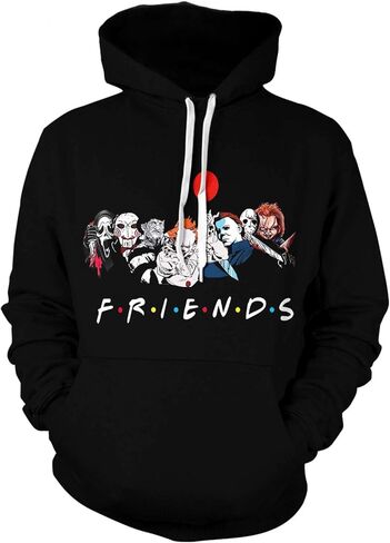 IUXTI Horror Hoodie Halloween Friends Hooded Sweatshirt Novelty Movie Pullover For Mens Womens in Saudi Arabia