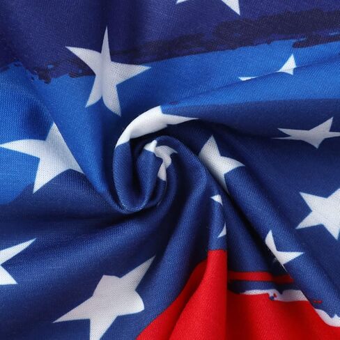 تي شيرت للأولاد والبنات بعلم أمريكي بأكمام قصيرة من القطن 4th من يوليو تي شيرت للأطفال الصغار ملابس وطنية أمريكية 3t-10t in Kuwait