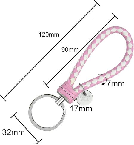 سلاسل مفاتيح ocharzy سلسلة مفاتيح جلدية منسوجة يدويًا، ملحقات سلسلة مفاتيح سيارة بسيطة هدية سلسلة مفاتيح للرجال والنساء (عبوة من قطعة واحدة، أسود) in Kuwait