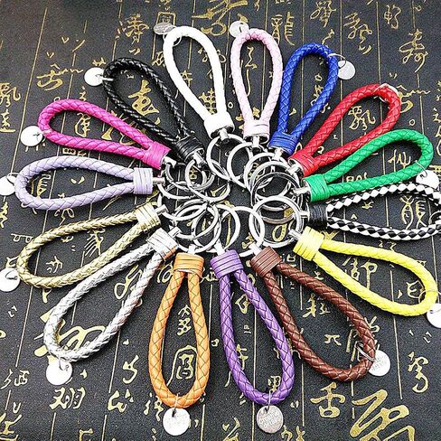 سلاسل مفاتيح ocharzy سلسلة مفاتيح جلدية منسوجة يدويًا، ملحقات سلسلة مفاتيح سيارة بسيطة هدية سلسلة مفاتيح للرجال والنساء (عبوة من قطعة واحدة، أسود) in Kuwait