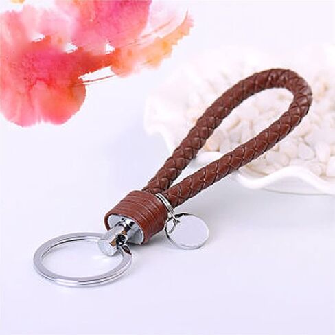 سلاسل مفاتيح ocharzy سلسلة مفاتيح جلدية منسوجة يدويًا، ملحقات سلسلة مفاتيح سيارة بسيطة هدية سلسلة مفاتيح للرجال والنساء (عبوة من قطعة واحدة، أسود) in Kuwait