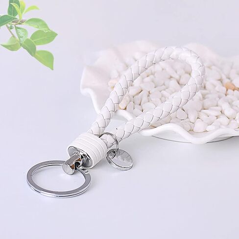 سلاسل مفاتيح ocharzy سلسلة مفاتيح جلدية منسوجة يدويًا، ملحقات سلسلة مفاتيح سيارة بسيطة هدية سلسلة مفاتيح للرجال والنساء (عبوة من قطعة واحدة، أسود) in Kuwait