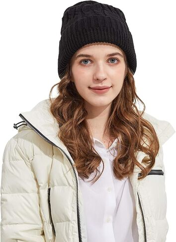 Surblue Unisex Trendy Beanie Warm Oversized Chunky Cable Knit Slouchy Woolen Hat in Saudi Arabia