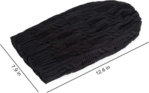 Surblue Unisex Trendy Beanie Warm Oversized Chunky Cable Knit Slouchy Woolen Hat in Saudi Arabia