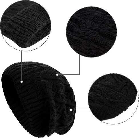 Surblue Unisex Trendy Beanie Warm Oversized Chunky Cable Knit Slouchy Woolen Hat in Saudi Arabia