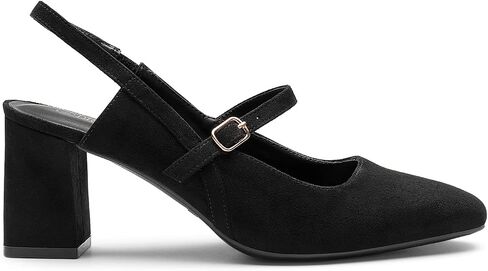 أحذية DREAM PAIRS النسائية بكعب عالٍ مكتنز بمقدمة مغلقة وكعب عالٍ مكتنز من ماري جين بلوك مربع عند الأصابع وحزام خلفي وأحذية للعمل in Saudi Arabia