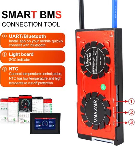 VNSZNR LiFePO4 BMS 4S 12V 100A ليثيوم فوسفات الحديد نظام إدارة البطارية PCB لوحة حماية مع أسلاك يؤدي التوازن لحزمة بطارية خلايا LiFePO4 3.2V in Saudi Arabia