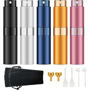 3PCS Perfume Travel Refillable Bottle, Perfume Atomizer, Cologne Travel Bottle Refillable with Perfume Dispenser, Suitable for All Kinds of Perfume Distribution Is Travel Essentials (Matte black)