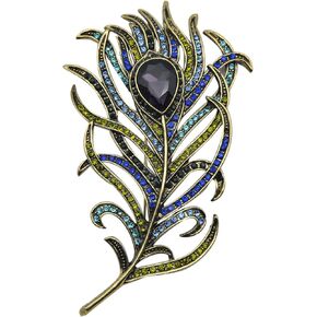Gyn&Joy Vintage Peacock Feather Brooch Pin in Saudi Arabia