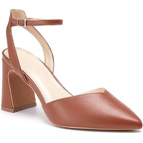Juliet Holy Womens Closed Toe Heels Chunky Block Heel Ankle Strap Pumps Slingback Heeled Sandals