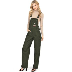 Revolt by Palomares PLUS SIZE Women's Juniors Baggy Straight Leg Twill/Denim Overalls