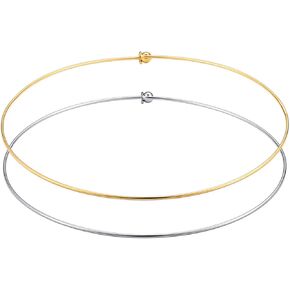 HooAMI Stainless Steel Silver Choker Necklace for Women
