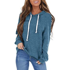 سويت شيرت نسائي كاجوال للخريف بأكمام طويلة برباط من PGANDS، بلوفر لطيف فضفاض وخفيف الوزن مع جيب in Kuwait