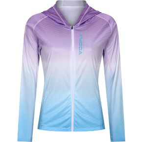 Women's UPF 50+ Sun Protection Shirt Printed UV Hoodie Jacket Full Zip with Pockets