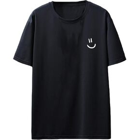 Cozyease Men's Slogan Letter Graphic Print Tee Tops Casual Round Neck Short Sleeve Summer T Shirts