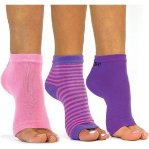 جوارب Freetoes بدون أصابع - 3 أزواج- أرجواني، 1-وردي مخطط، 1-وردي in Kuwait