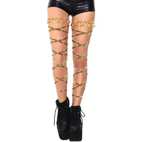 deladola Leg Wraps Rave Shiny Sequin Leg Straps Music Festival Party Elastic Garter for Women and Girls